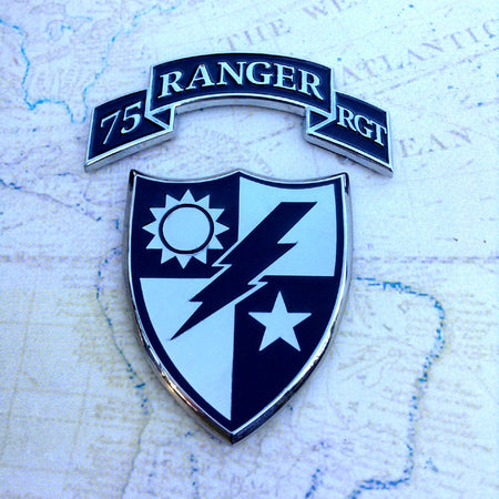 75th Ranger Regiment Scroll Auto Metal Decal