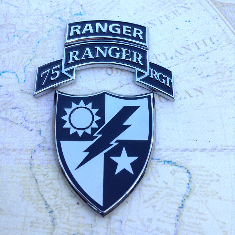 75th Ranger Regiment Scroll Auto Metal Decal