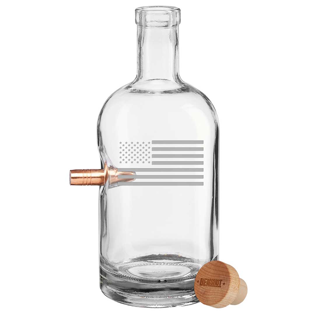 US Flag Decanter With Embedded Bullet- 750mL