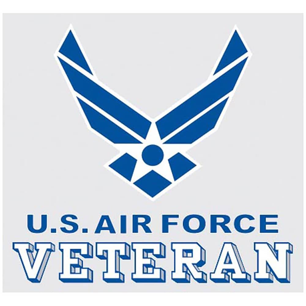 US Air Force Veteran with Wing Logo Decal Car Sticker 3.5" x 3.25"