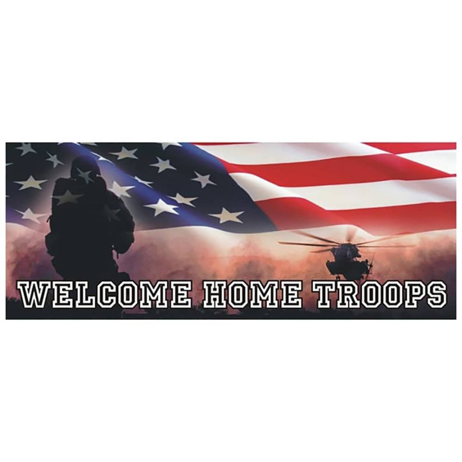 Welcome Home Troops Bumper Sticker 8.25" x 3.25"