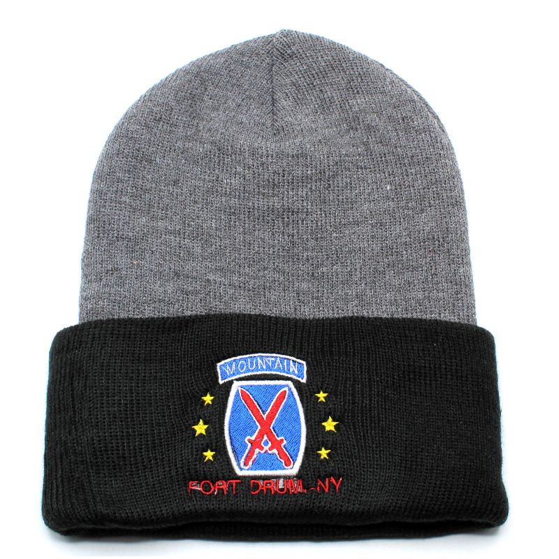 10th Mountain Division Beanie Hats With Embroidered Crests Bradley s Surplus