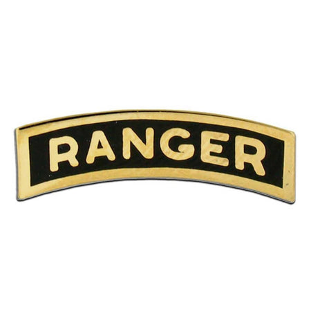 Ranger Tab Miniature Gold/Black No-Shine Dress Pin-On